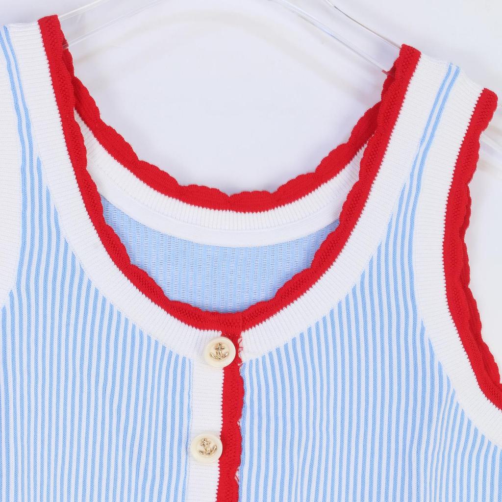 Trendy Spring/Summer Crochet Hollow-Out Slimming Knitted Vest - Versatile Sweet Style for Women