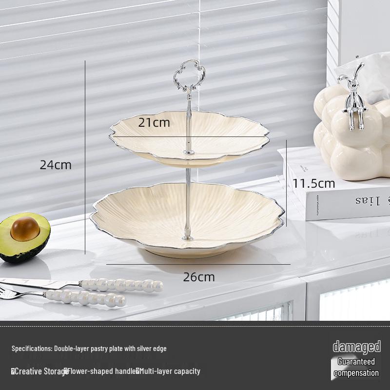 Multilayer Fruit Plate for Living Room, Coffee Table, Front Desk, Beauty Salon. Perfect for Snacks, Desserts, and Fruit. Great As an Ornament.
