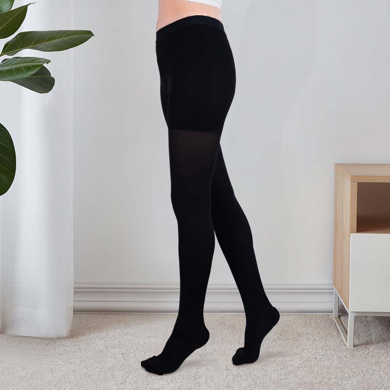 Level 1 Compression Pantyhose: Footed Elastic Stockings for Travel & Long Sitting
