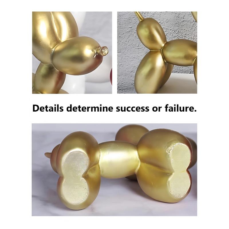 1pc Handmade Resin Balloon Dog Statue Ornament - Cute White Animal Sculptures for Home Decoration and Valentine's Day Gifts, Bir