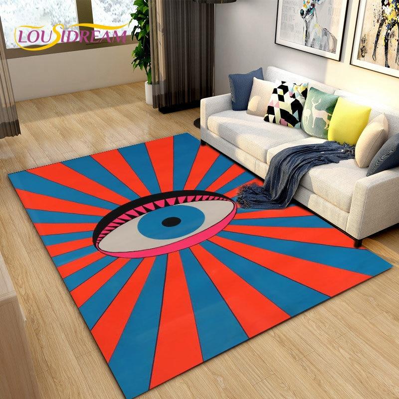Teppich mit Baum des Lebens, böser Blick, Hamsa-Palme, Mandala-Teppich, Teppich für Wohnzimmer-Dekoration, Kinder spielen, Krabbeln, rutschfeste Bodenmatte