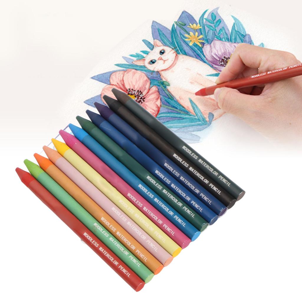 Colored Pencil Set 12 Colors Watercolor Core Water Soluble Eco Friendly Painting Pencils for Art