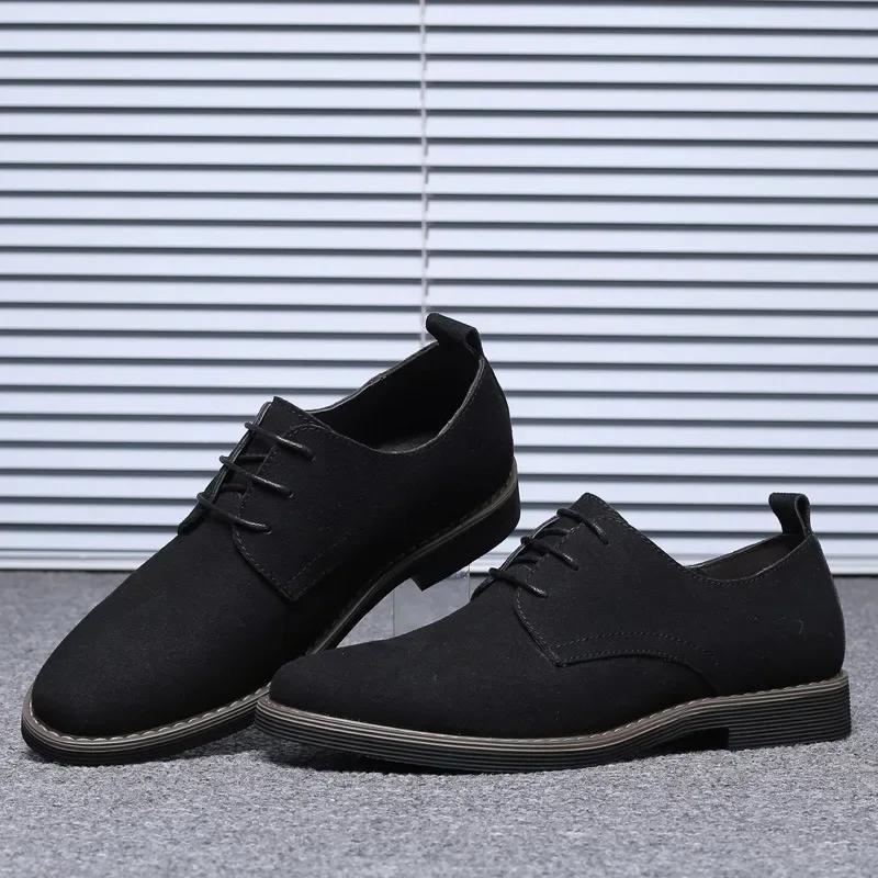 Herre Semsket Sko Snøresko Blå Oxford Sko for Menn Flats Motesneakers Høst Pustende Komfortable Fritidssko