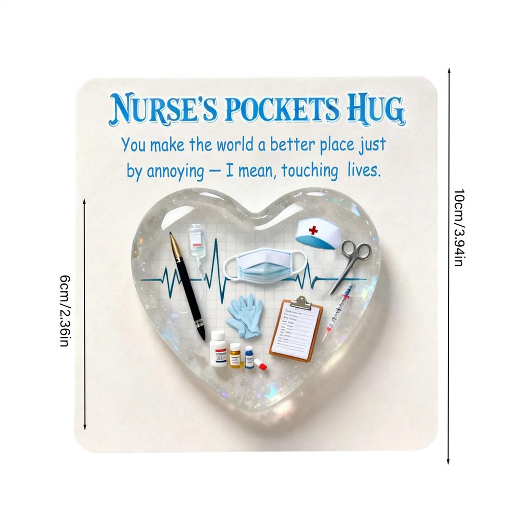 

Little Nurse Hug 2D Acrylic Encouragement Keepsake Portable Inspirational Card For Nursing Students Healthcare Persons Hospital