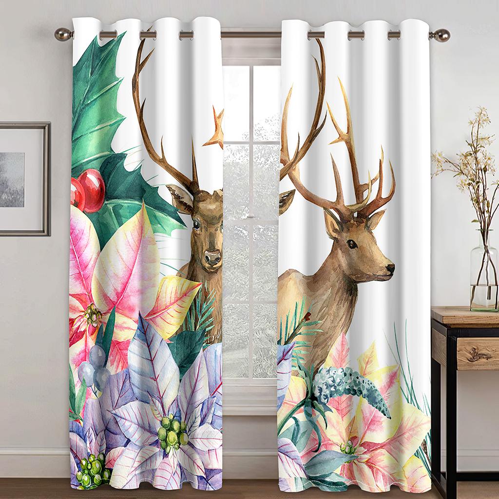 Representing the Success of the Horse 3D Digital Print Curtain Fabric Living Room Bedroom 90g Polyester Fiber Curtain Two Panels