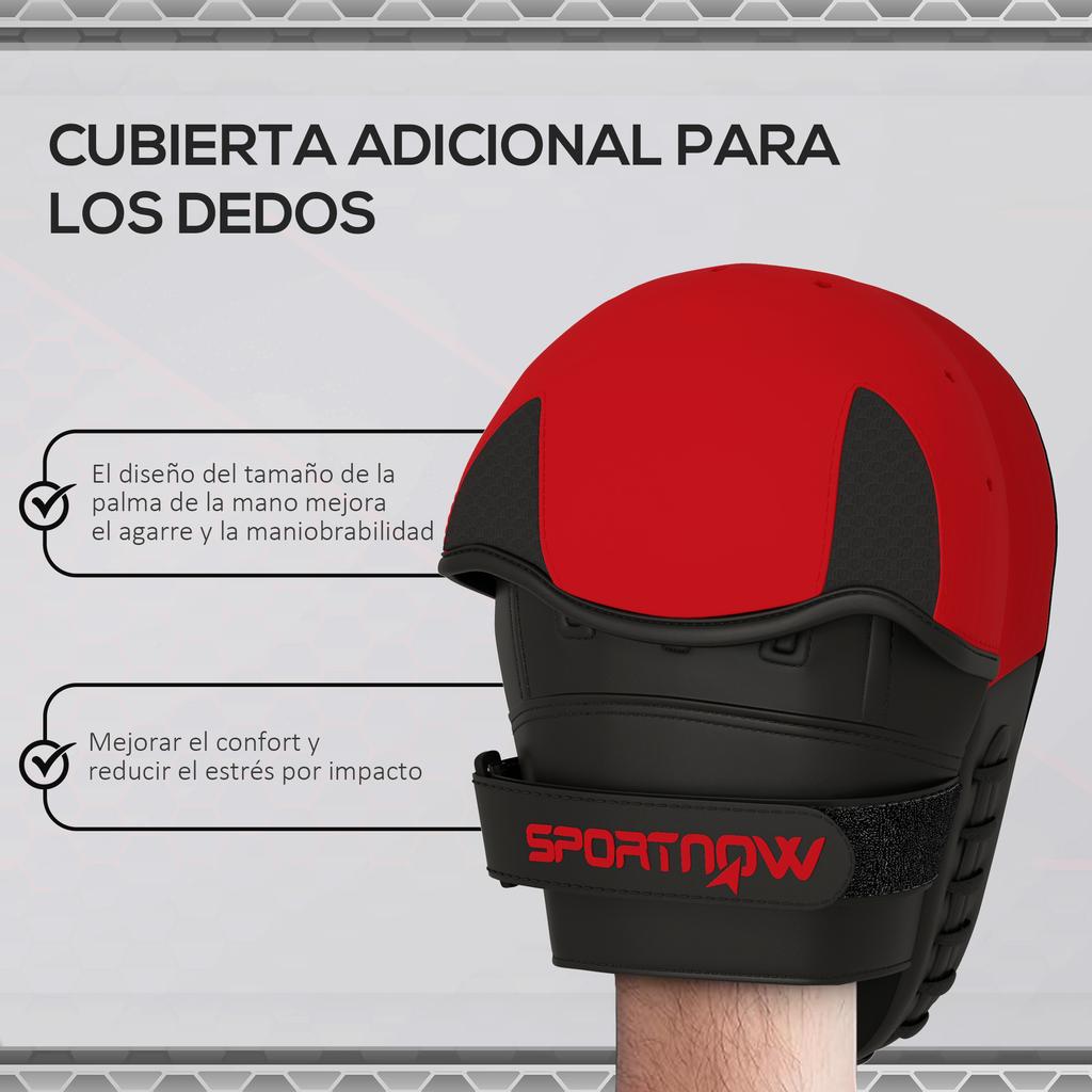 Boxing Gloves Curved Muay Thai MMA Pads For Training Karate Taekwondo Kickboxing Red