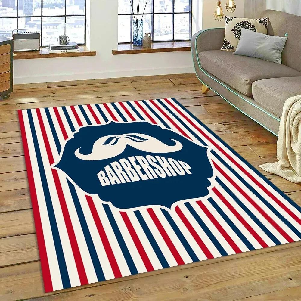 Fashion Barber Shop Series Carpet Hallway Cloakroom Coffee Table Rug Bedroom Home Floor Mat Washable Living Room Decoration