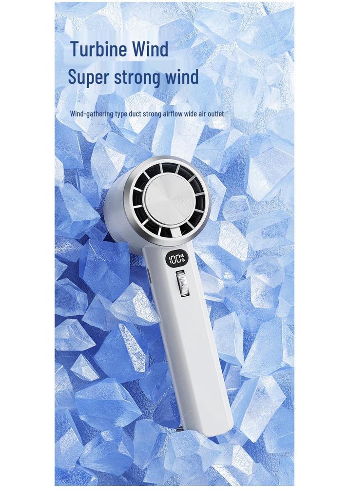100-Speed USB Rechargeable Handheld Turbo Cooling Fan for Outdoor and Mountaineering