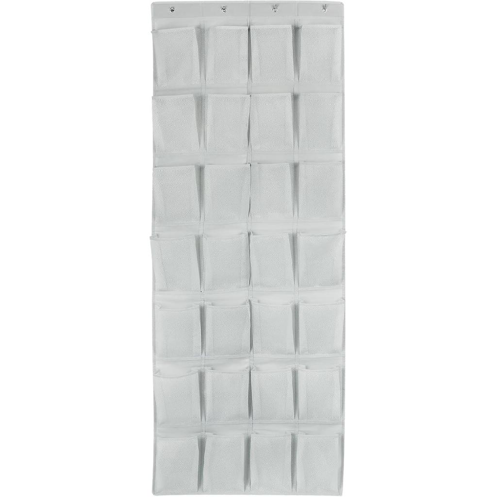 28 Large Pockets Over the Door Shoe Organzier, Hanging Shoe Organizer for Door Large Capacity Shoe Storage Bag with 4 Metal Hooks