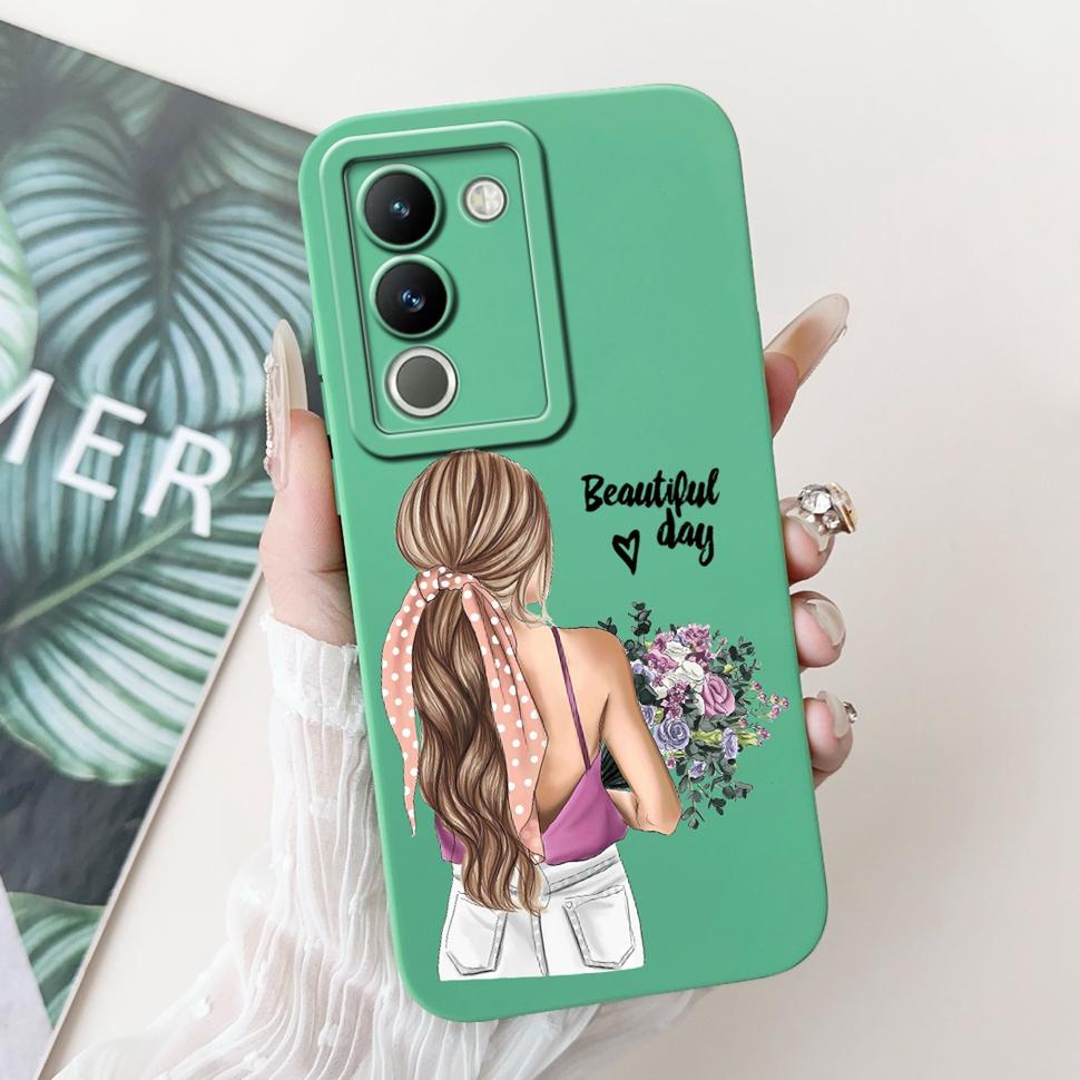 For Vivo Y200 Casing V2307 Stylish Sunflower Cartoon Girls Cover Case For Vivo Y 200 V29E V 29E Y200 5G Soft Fundas Capa 6.67"