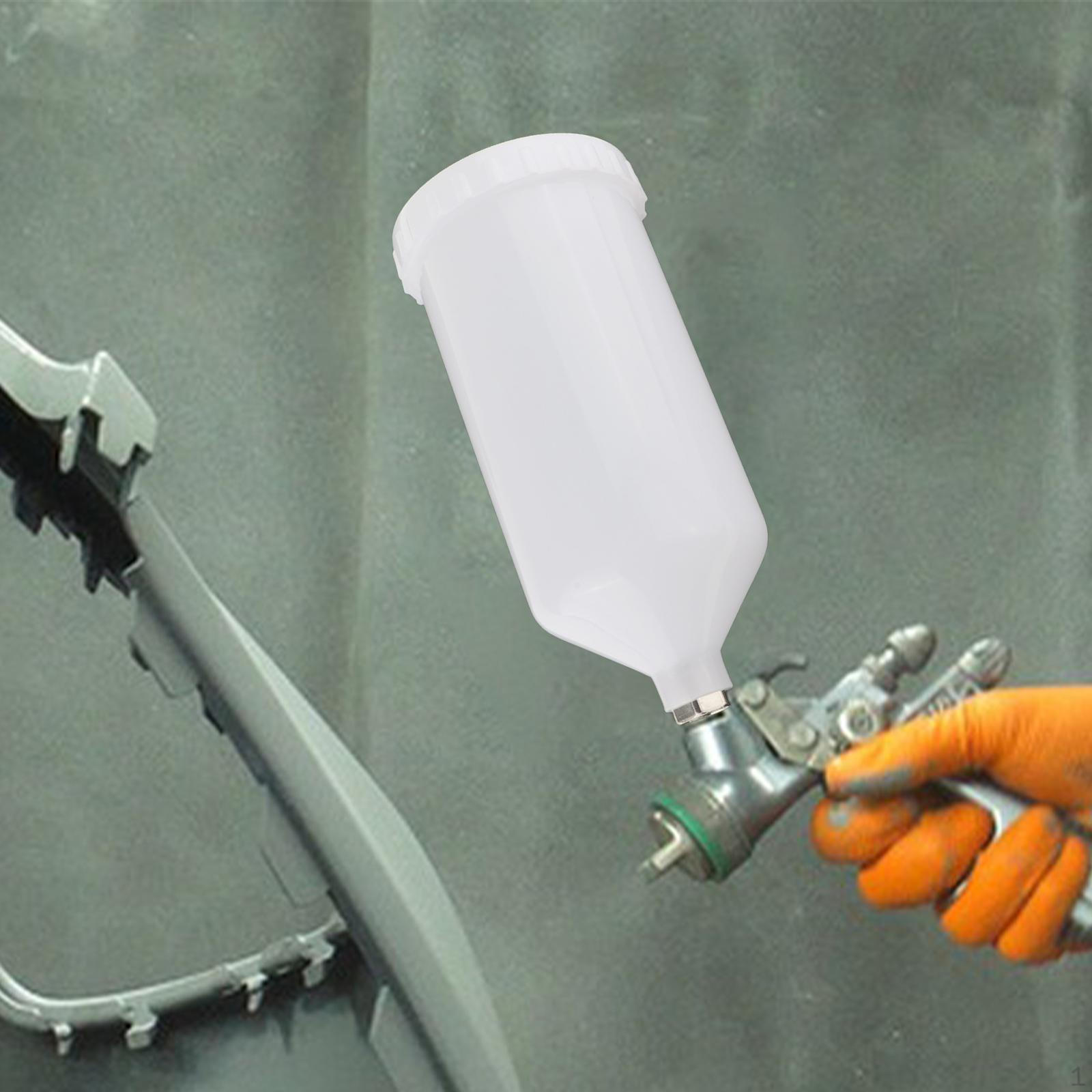 

Paint Sprayer Cup feed with Lid Threaded Connector Handheld Air Attachment White