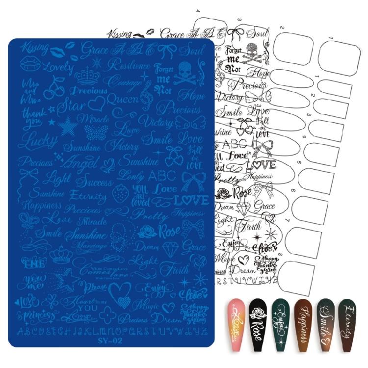 Home Manicure Nail Stamping Plate with Etched Metal Nail Art Templates, Reusable Nail Art Tool for Precise Pattern Transfer