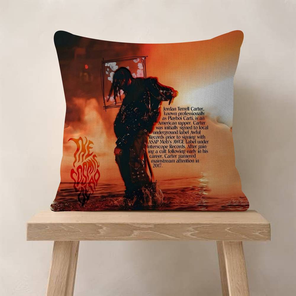 Hip Hop Rapper Star Playboi Carti cm Cushion Cover Pillow Cover Decor Pillowcase Home Pillowcase For Couch Pillow