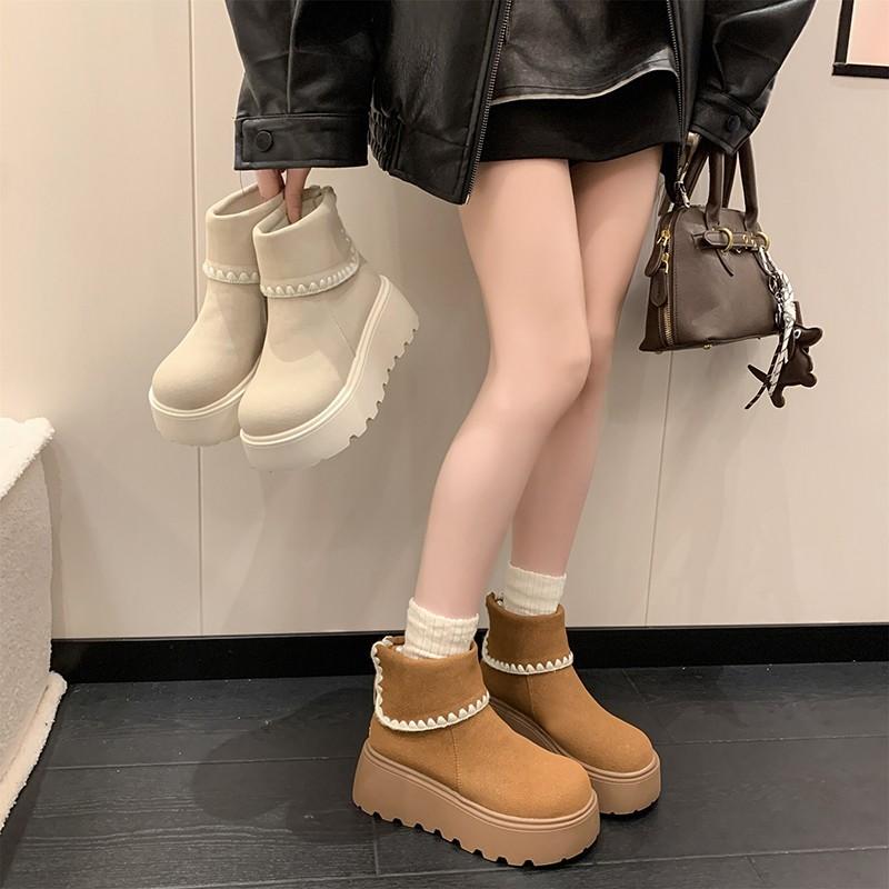 Fashion Retro Thick Bottom Ankle Boots Autumn Women's High Heel Height Increase Punk Booties Fashion Non-Slip Designer Platform Shoes