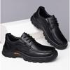 Spring Autumn Lace Cow Leather Shoes for Men Fashion Soft-soled Men's Platform Shoes Designer Casual Dress Shoes Male