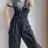 Salopette en Denim Large pour Femme Style Workwear Automne Printemps Design Mode Combinaison Rétro à Bretelles Jean à Bretelles pour Femme