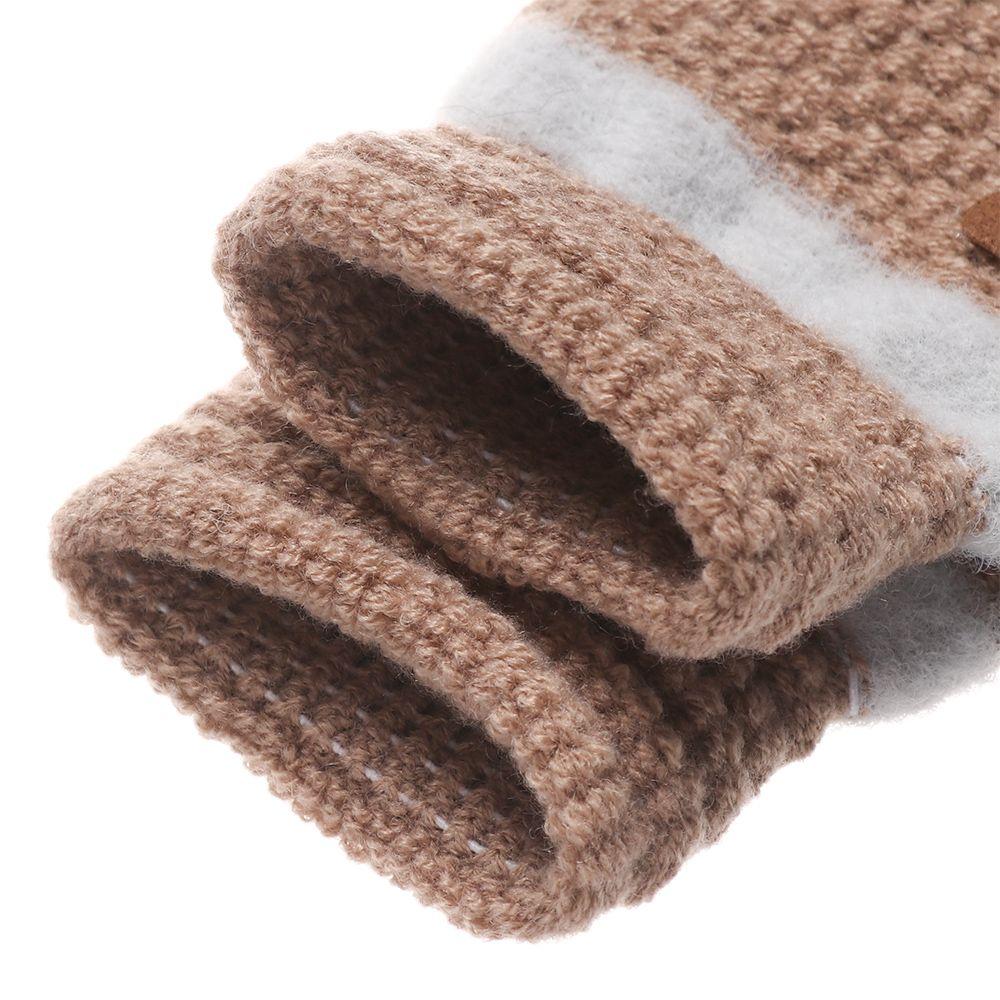 Winter Warm Stretch Outdoor Skiing Touch Screen Gloves Knitted Thicken Full Finger