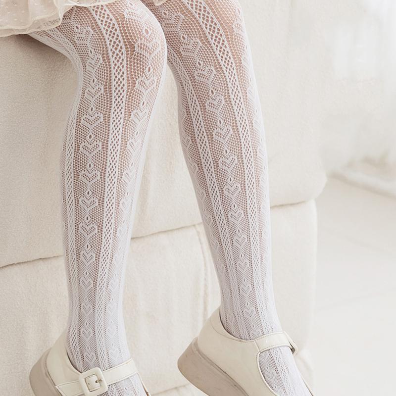 Summer Fashion Girls Tights Nylon Breathable Mesh White Black Children Princess Pantyhose Elasticity Leggings For 3-12Y