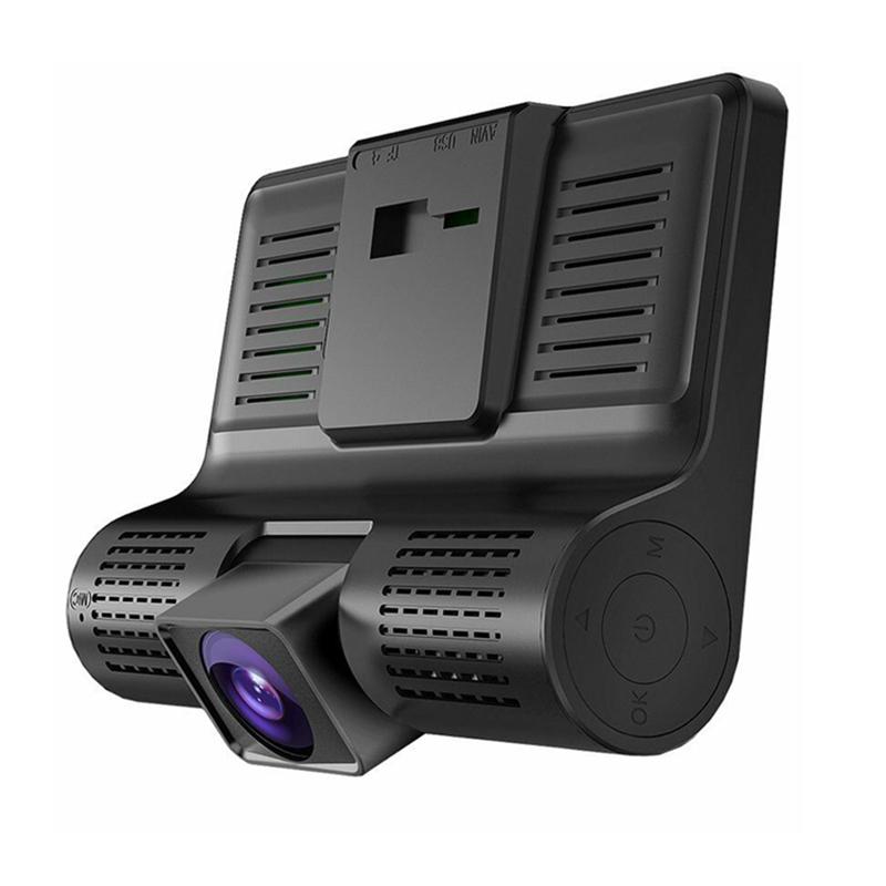 Car Black Box 4.0 Inch IPS Screen 3 Lens Dual Lens Car Video Recorder DVR Car Camera Dash Cam with Rearview Camera