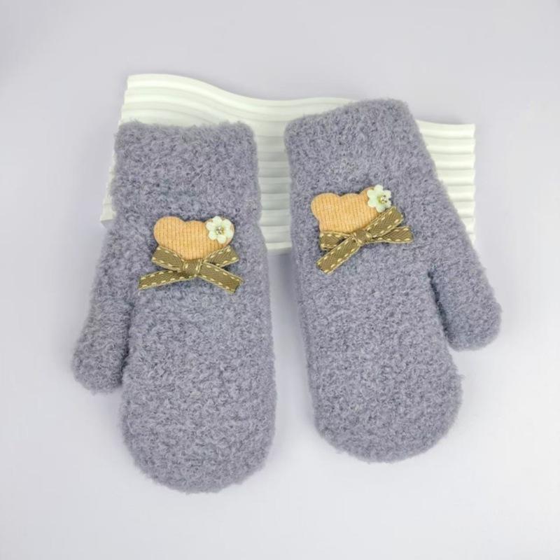 

Женские зимние вязаные перчатки Милые студенческие перчатки с бантом Защищающие от холода и согревающие перчатки