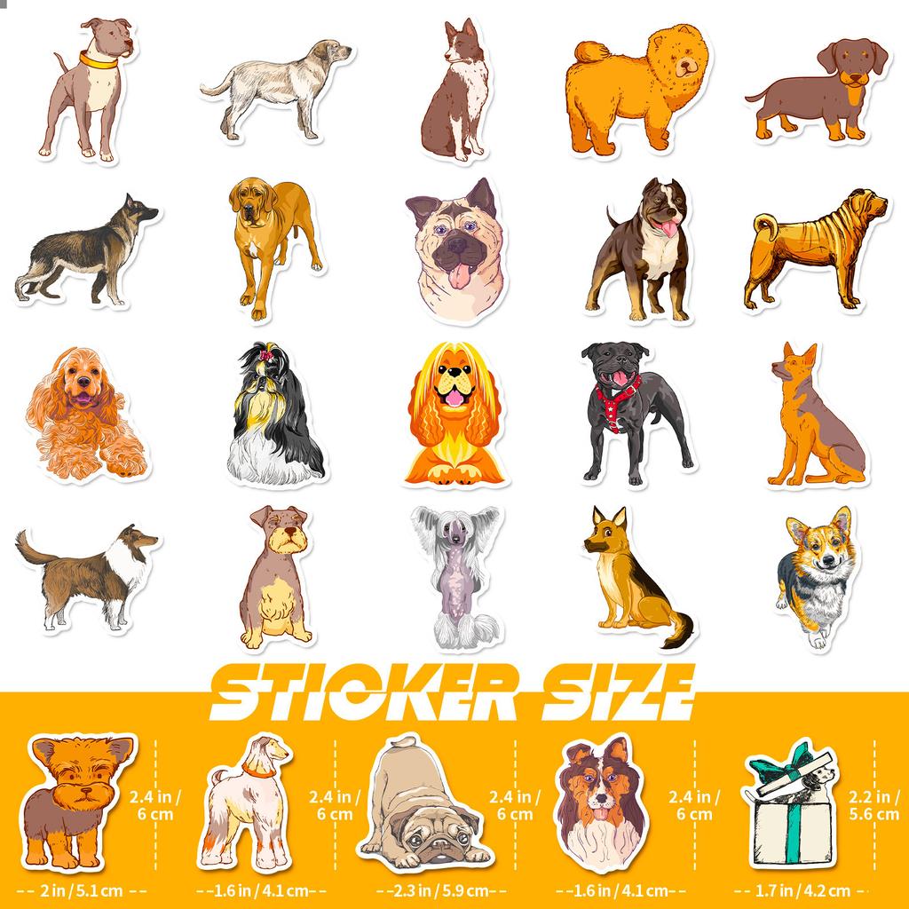 50 Realistic Stickers Teddy Dog Etsydog Pastal Dog Personalized Stickers