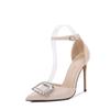Summer new women's accessories rhinestone pointed high heels large size fashion single shoes women