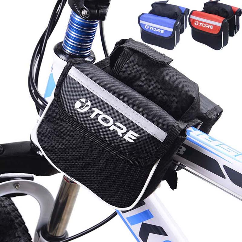 Bike Cycling Bicycle Frame Pannier Saddle Front Tube Bag Double Sides Bags