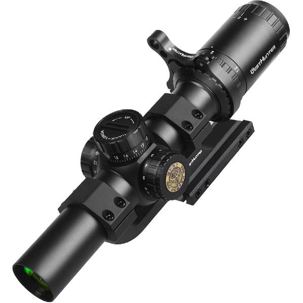 WestHunter Optics HD 1.2-6x24 IR FFP LPVO Riflescope, 30 mm Tube First Focal Plane Illuminated 1/2 MOA Presicion Compact Rifle Scope for Shooting and