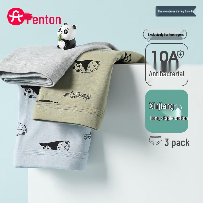 Fenteng Men's 3-Pack Cotton Anti-Bacterial Boxer Briefs