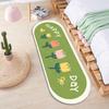 Imitation Cashmere Cartoon Pattern Bedside Carpet Plush Doormat Oval Bedroom Rug  Sofa Area