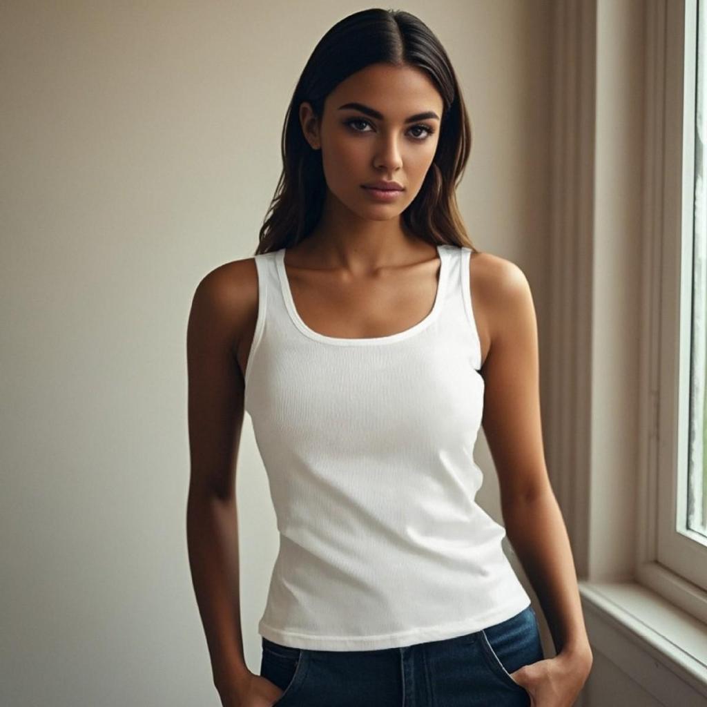 Ice Silk Spaghetti Strap Women's Tank Top with Chest Pads - Comfortable Summer Fashion for Europe and America