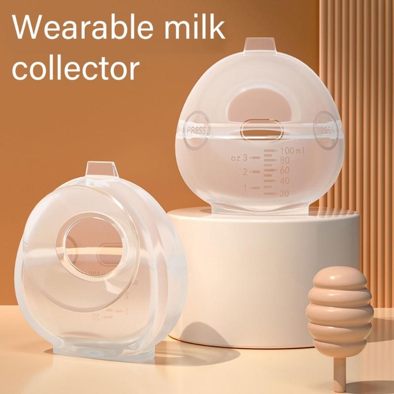 Easy Cleaning Silicone Milk Saver for Breastfeeding, Comfortable Leak Proof 100ml Capacity Milk Collector Wearable
