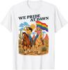 Funny Lesbian Cowgirl We Pride At Dawn Queer Western LGBTQ T-Shirt