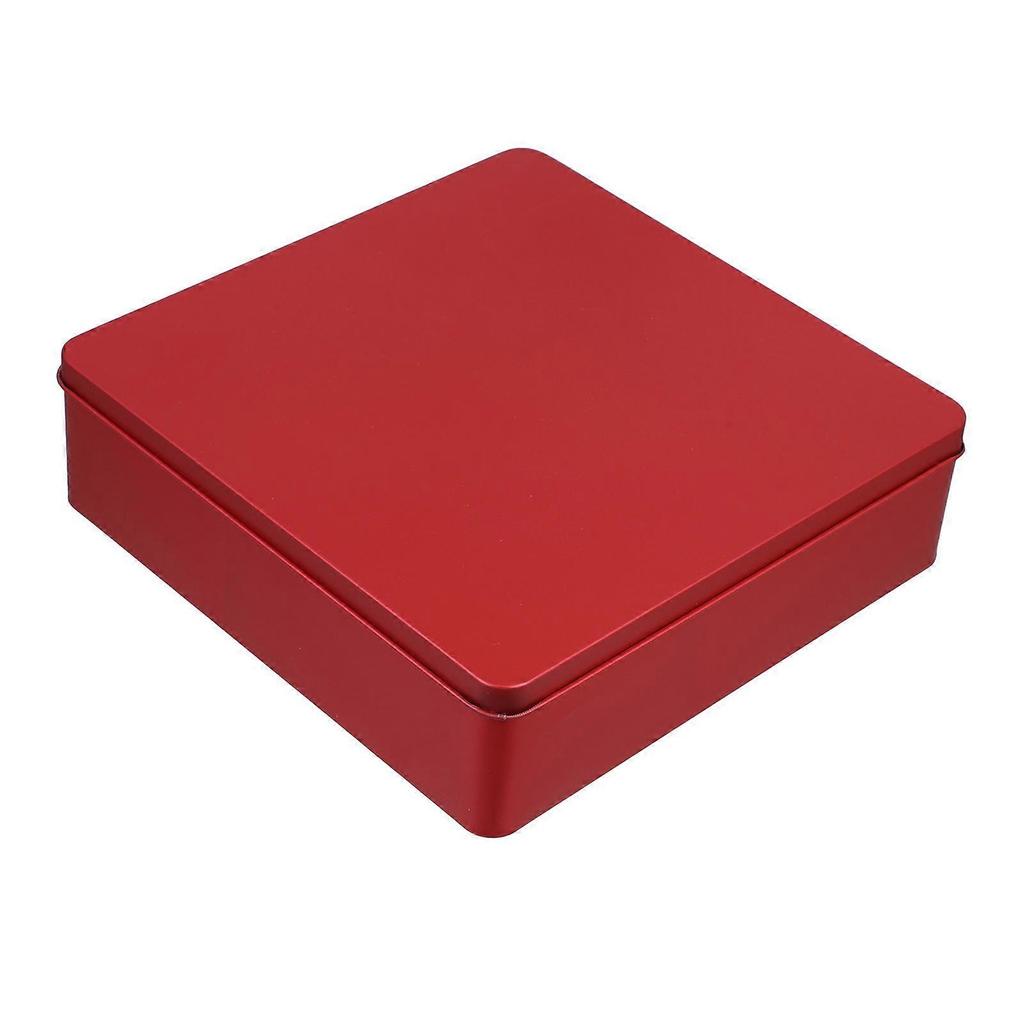 Candy Boxes Reusable Tinplate Box for Storage 2Pcs Red Square Empty Decorative