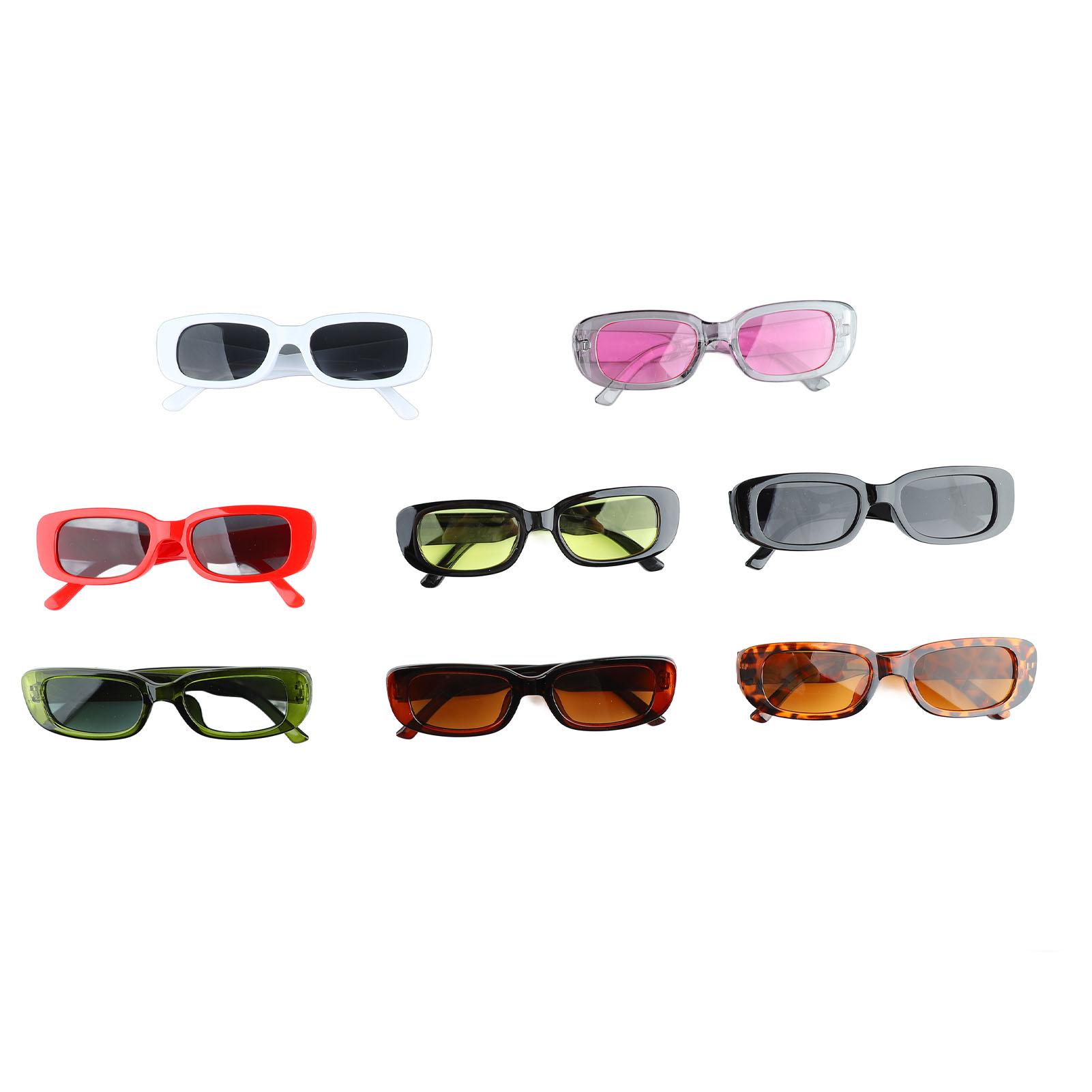 

8 шт. Солнцезащитные очки винтажные с маленькой оправой, повседневные, в стиле ретро, прямоугольные, для мужчин и женщин