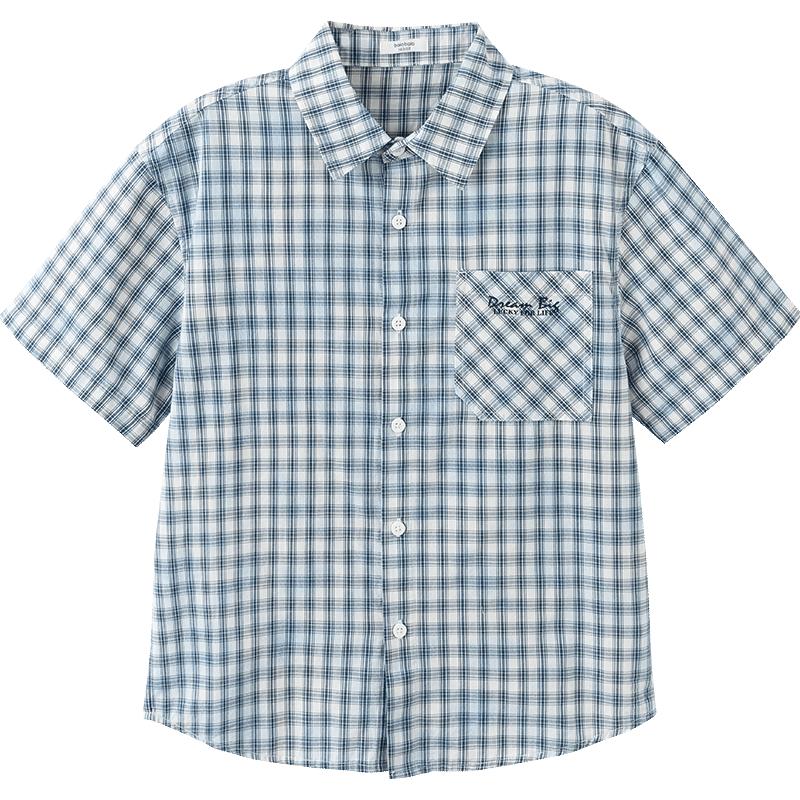 Balabala Boys Plaid Short Sleeve Shirt 120