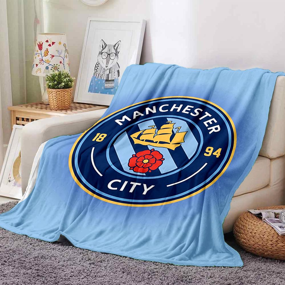 Manchester Crest Blankets Flannel Printed Breathable Warm Throw Blanket for Home Office Bedspreads 0708a4