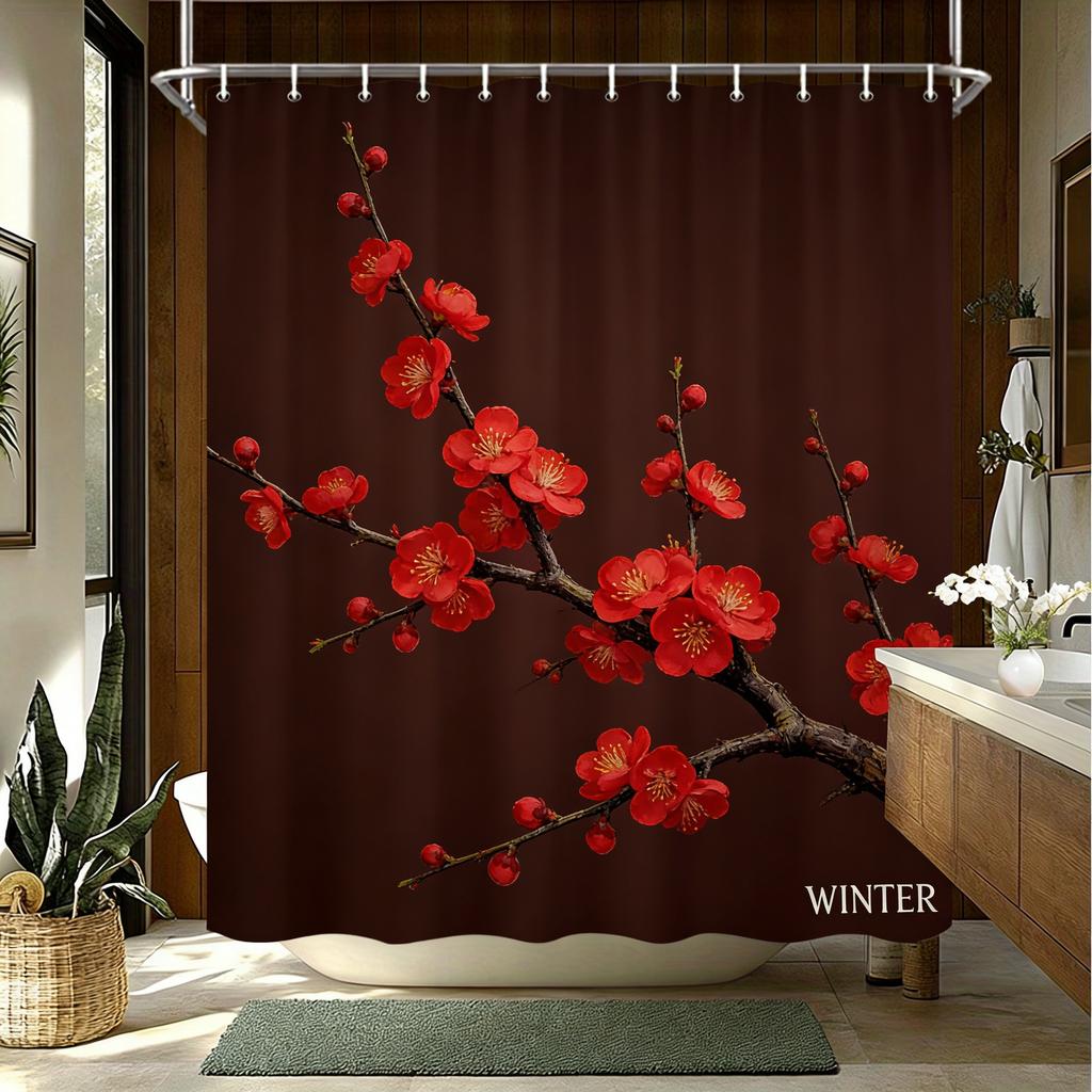 Watercolor Lavender Bouquet Waterproof Shower Curtain For Bathroom Decor