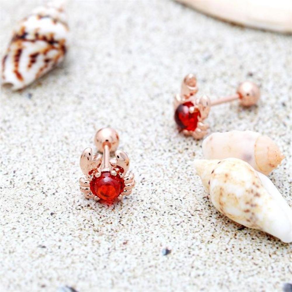 [Onm] Onm 14K Gold Needle Red Cubic Petite Rose Gold Piercing (S9594163)