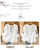 Women's Ethnic Cotton Linen Embroidered Lantern Sleeve Top