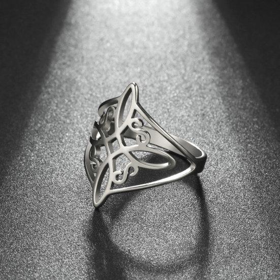 Creative Party Ring Electroplating Dress Up Fine Workmanship Witch Knot Stainless Steel