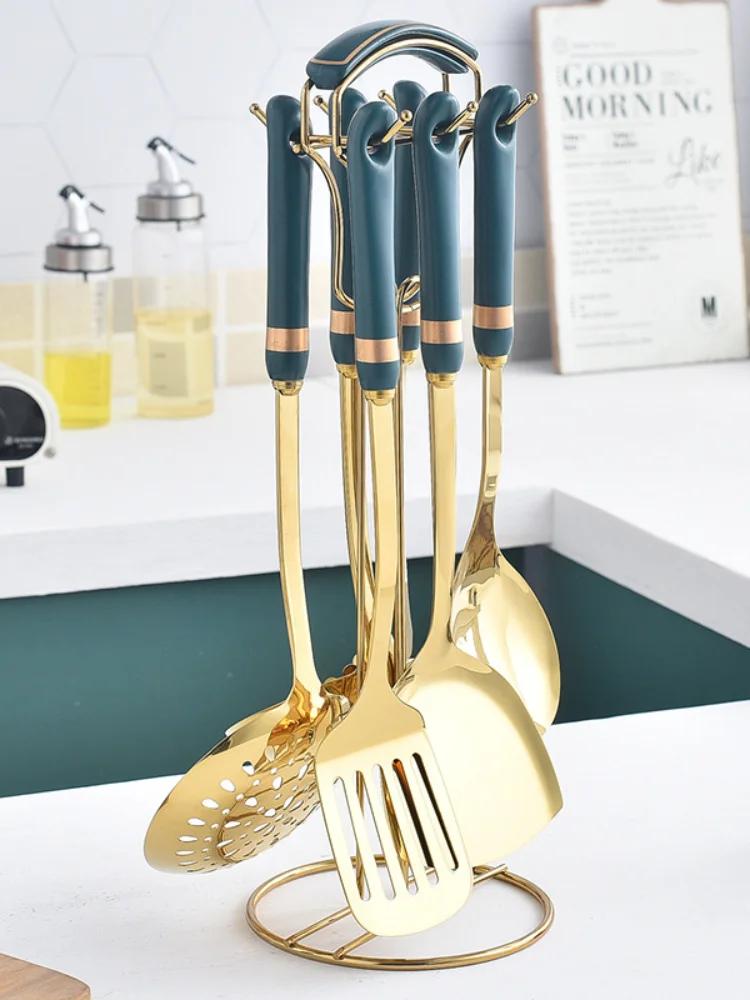 Stainless Steel Kitchenware Seven-piece Kitchen Household Hot Pot Spoon Colander Soup Spoon Kitchenware Gift Set