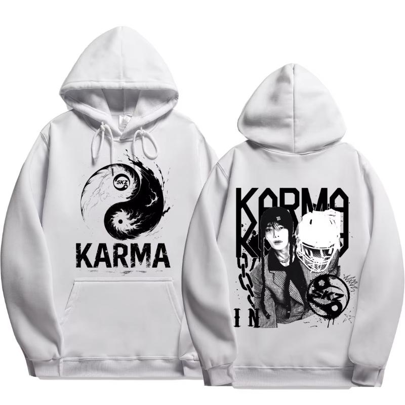 KPOP 4. Album "KARMA" Unisex Oversized Hoodie im gleichen Stil FELIX HAN BANGCHAN CHANGBIN HYUNJIN LEE KNOW K-POP Merchandise Bekleidung