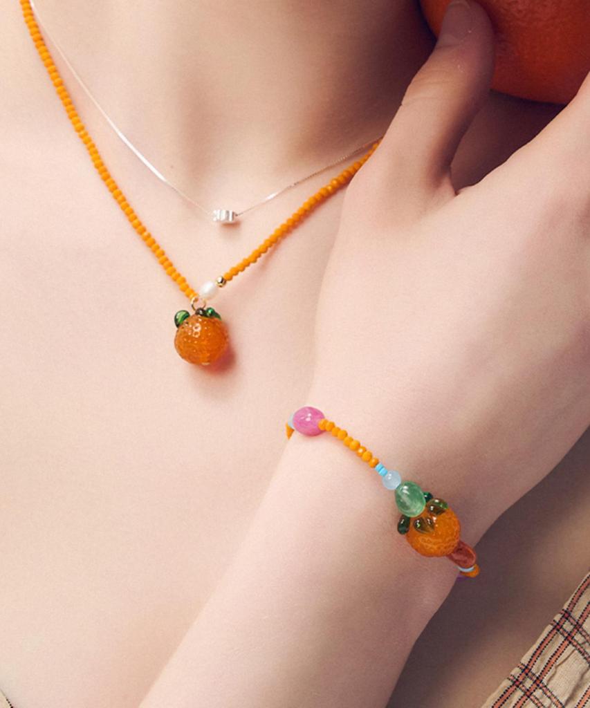 Dana Burton Juicy Orange Glass Bracelet