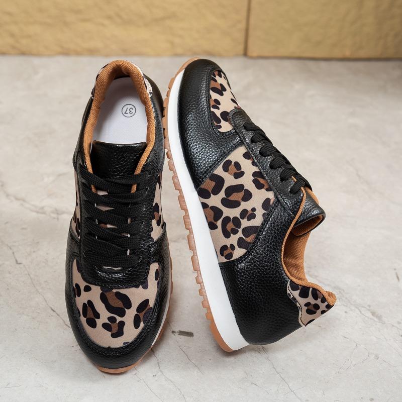 Fashion Autumn New Casual Sports Shoes Women's Fashion Round Head Splicing Front Lacing Soft Sole Non-slip Low Top Shoes
