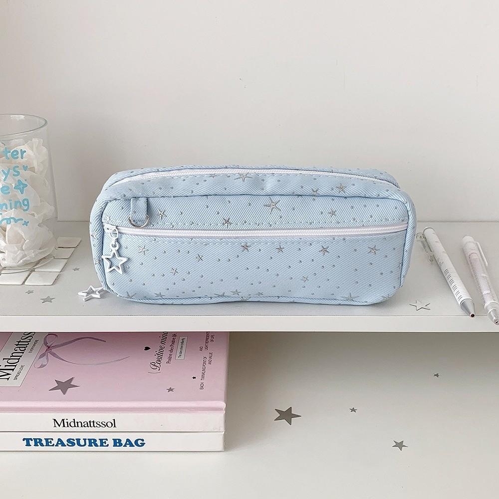 Dots Printed Pencil Storage Bag Large Capacity Dots Makeup Bag Zipper Stationery Pouch Award Gifts