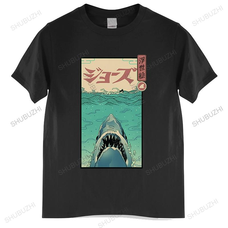 Shark In The Sea With Japanese UkiyoE TShirts Summer Short Sleeve Unisex T Shirt Cool Streetwear Tshirt Harajuku Hip Hop TShirt