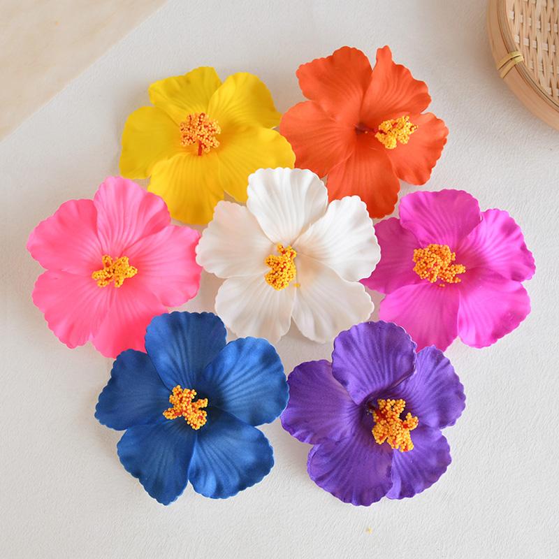 5/10Pcs 10cm Hibiscus Flower Hawaiian Party Summer Beach Birthday Table Decoration Wedding Artificial Flower DIY Hair Decor Gift