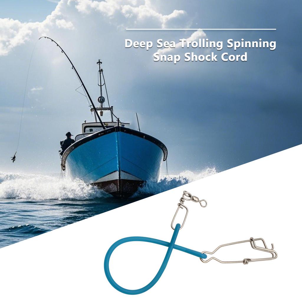 Confezione da 4 Corde Elastiche per Downrigger con Moschettone Girevole a 360 Gradi Moschettone in Acciaio Inossidabile per Pesca a Traina in Mare Profondo