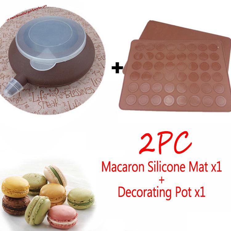 Macaroon Kit Macaron Silicone Mat Non-Stick Baking Mold Set 48 Capacity Macaron Pot Cake Decorating Supplies